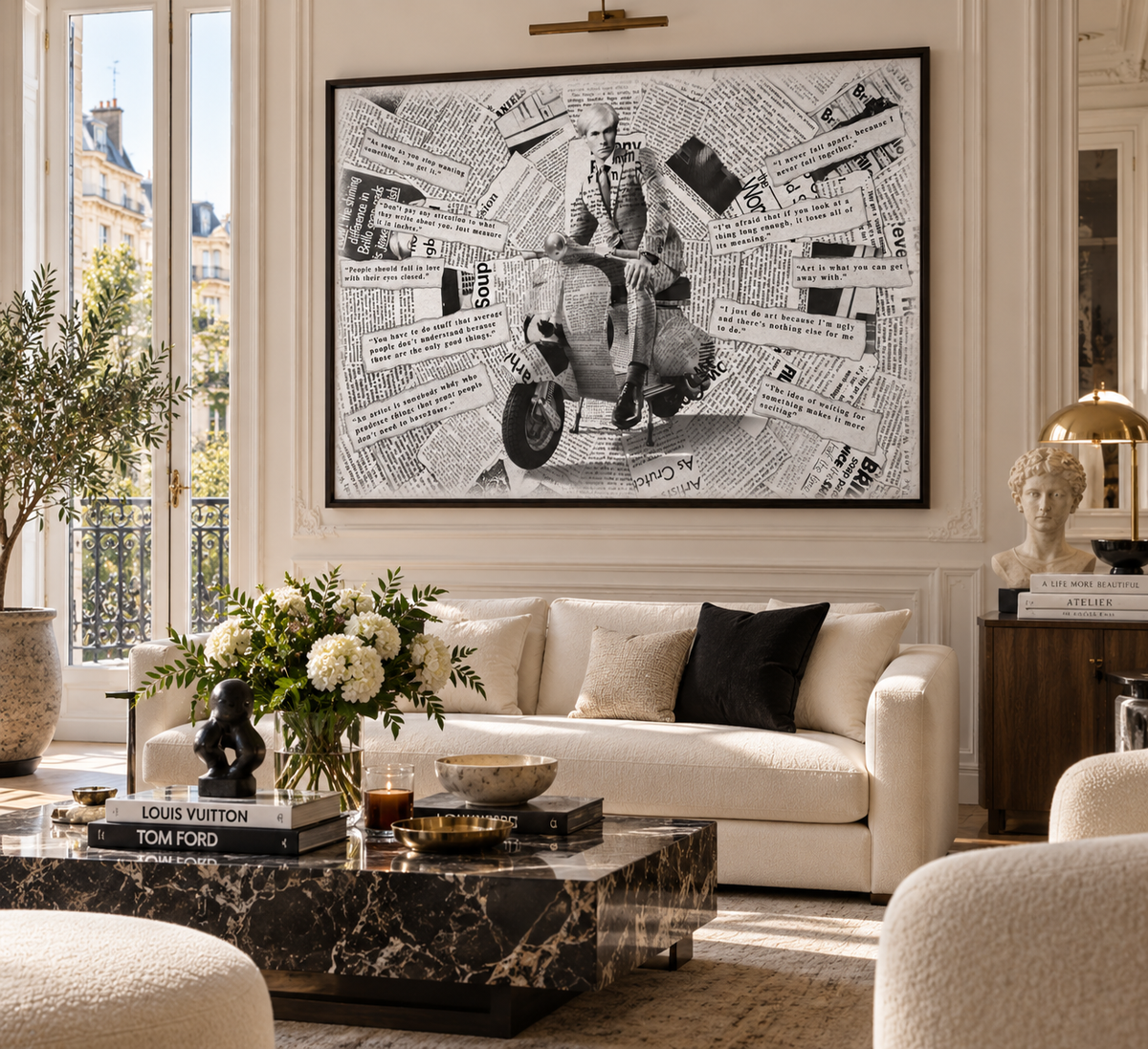 Warhol Vespa B&W – Wall Covering