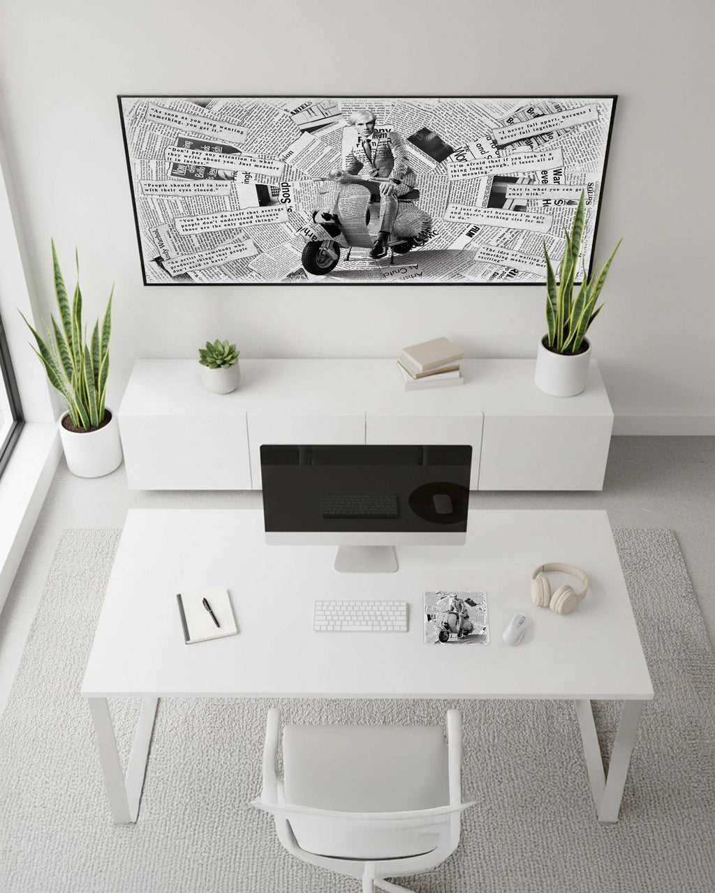 Warhol Vespa B&W - Mousepad